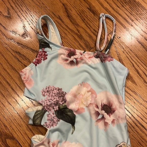 Submarine Girl’s Blue Floral One Piece Size 8 - Picture 2 of 5